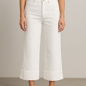 Pilcro and the Letterpress White Wide-Leg Cuffed Jeans – Women’s